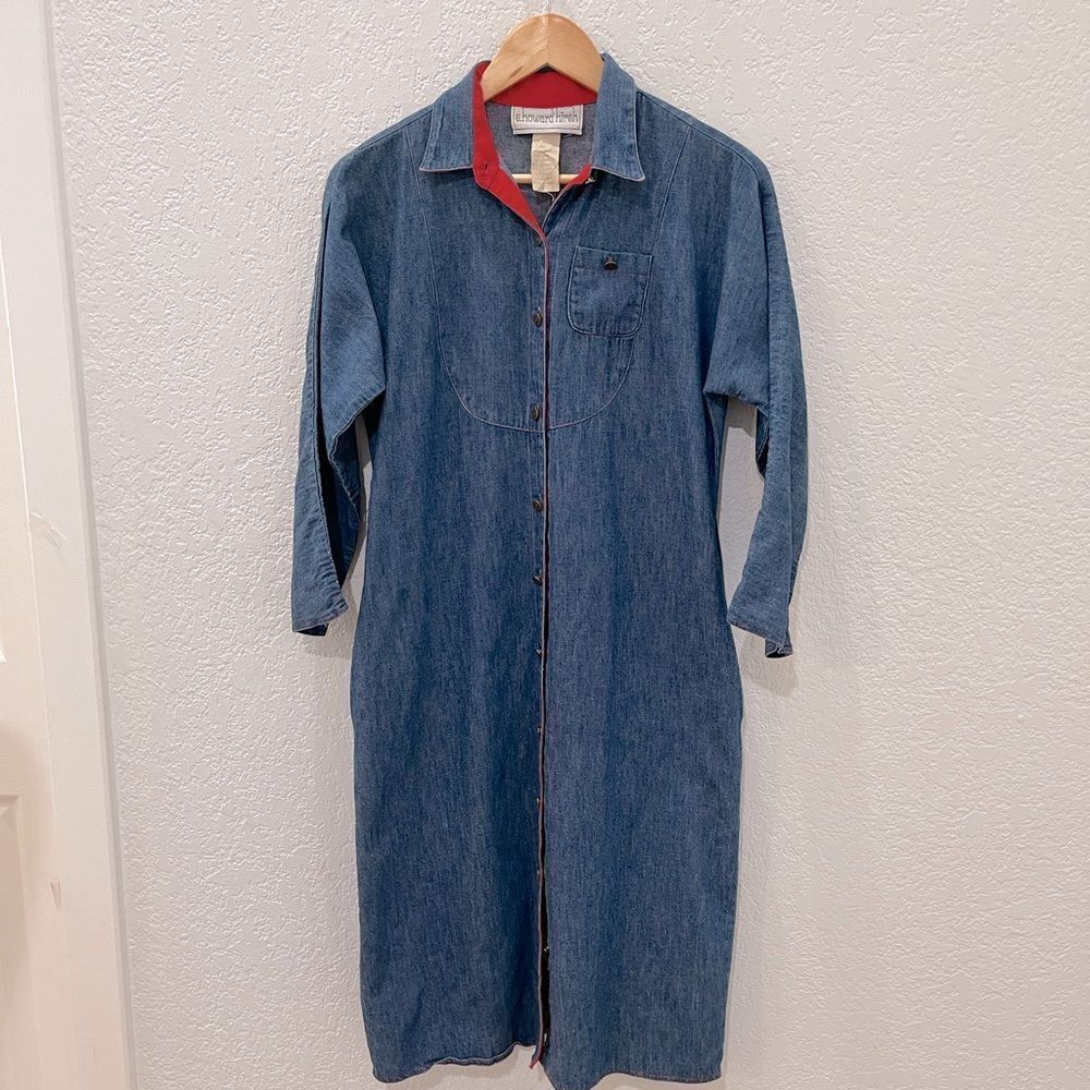 Vintage S. Howard Hirsch Denim Shirt Dress Size 10